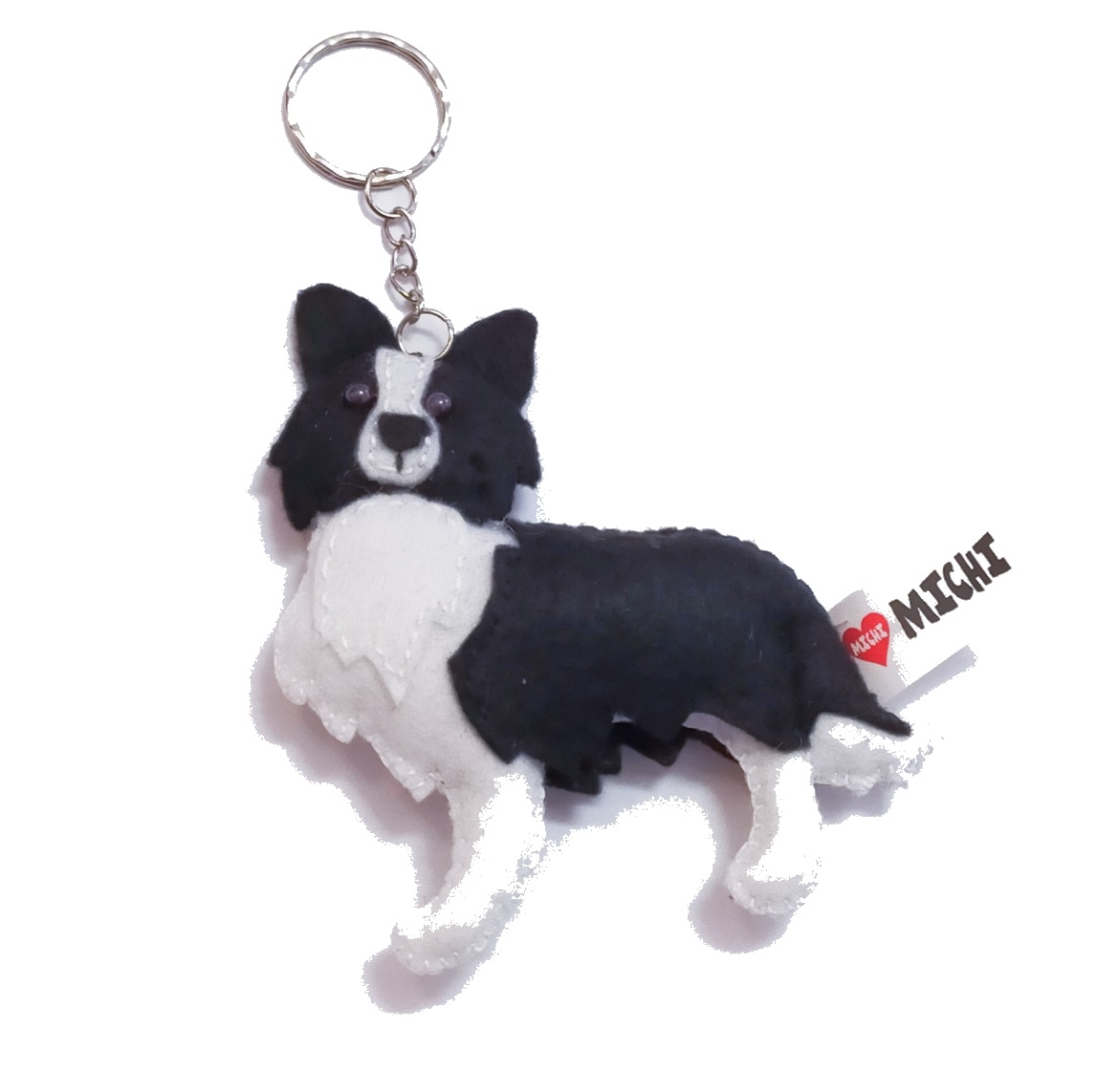 MICHI Portachiavi Black Border Collie – Keyring Black Border Collie