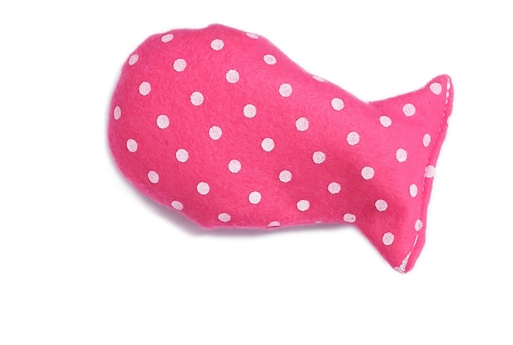 MICHI CATNIP TOY FISH Pink Dot Gioco Gatto con erba gatta Pesciolino Pois Rosa