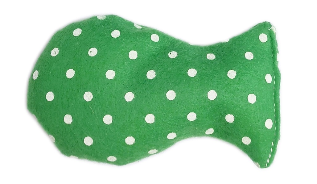 MICHI CATNIP TOY FISH Green Dot Gioco Gatto con erba gatta Pesciolino Pois Verde