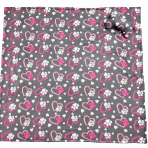 MICHI COPERTA VALENTINE GRAY HEARTS CON GIOCO OSSO Blanket with Toy Bone